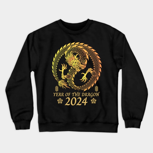 Chinese Lunar Year Of The Dragon 2024 Crewneck Sweatshirt by Danemilin